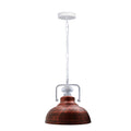 Rustic Red Retro Industrial Curvy Shade Metal Barn Pendant Light