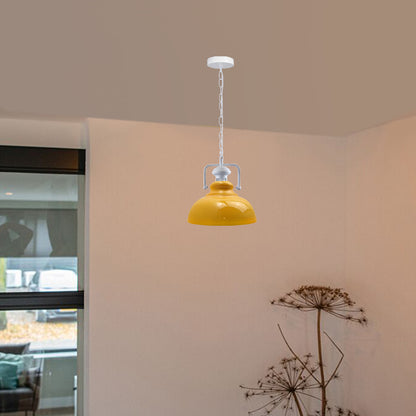 Indoor Yellow Retro Ceiling Metal Barn Pendant Ceiling Light Fixture for providing warmth and welcoming to your kitchen or living room~2277