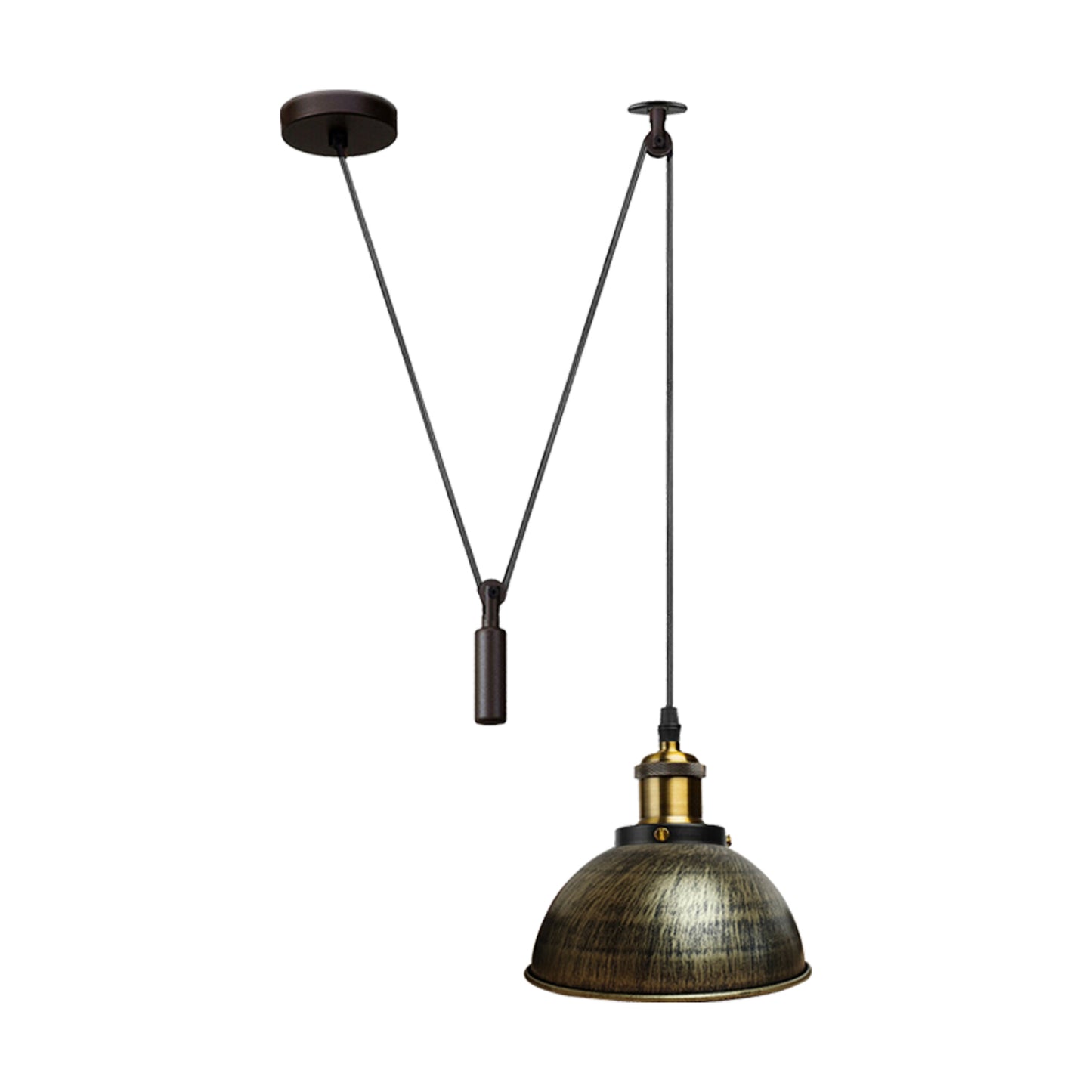Retro Style Lamp Industrial Loft Adjustable Metal Pendant Ceiling Light Brushed Brass~2332