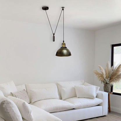 Retro Style Lamp Industrial Loft Adjustable Metal Pendant Ceiling Light Brushed Brass~2332