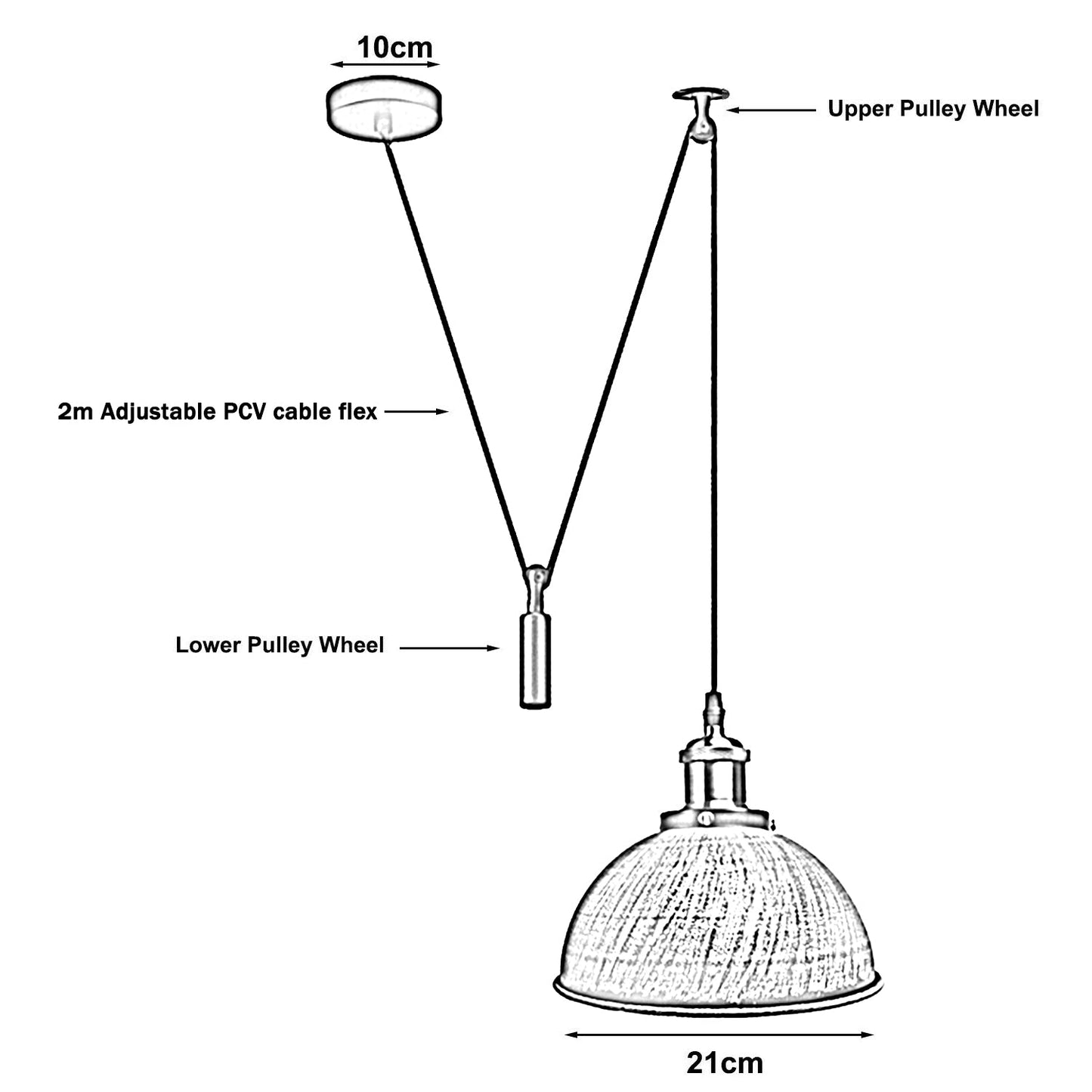 Retro Style Lamp Industrial Loft Adjustable Metal Pendant Ceiling Light~2371