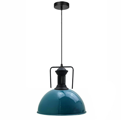 Metal Shade Lamp Retro Loft Style Ceiling Pendant Light Cyan Blue~2336