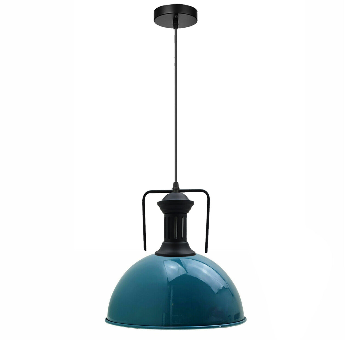 Metal Shade Lamp Retro Loft Style Ceiling Pendant Light Cyan Blue~2336 - Vintagelite