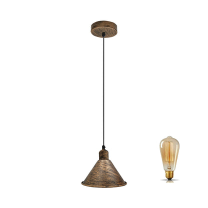 Modern Industrial Retro Ceiling Lampshade Pendant Light Rustic Shade Chandelier UK Brushed Copper~2502