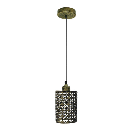 Brushed Brass Decorate Hollow Combined Guard Cage Pendant Light