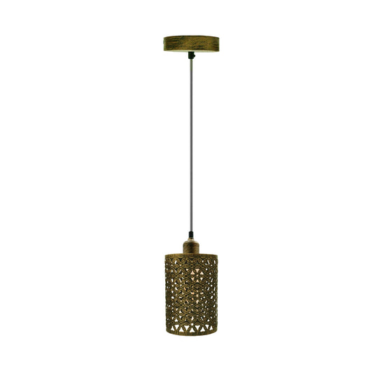 Brushed Brass Decorate Hollow Combined Guard Cage Pendant Light