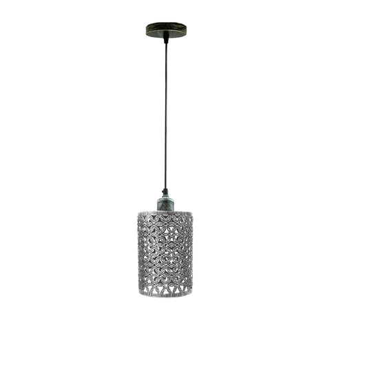 Brushed Silver Decorate Hollow Combined Guard Cage Pendant Light