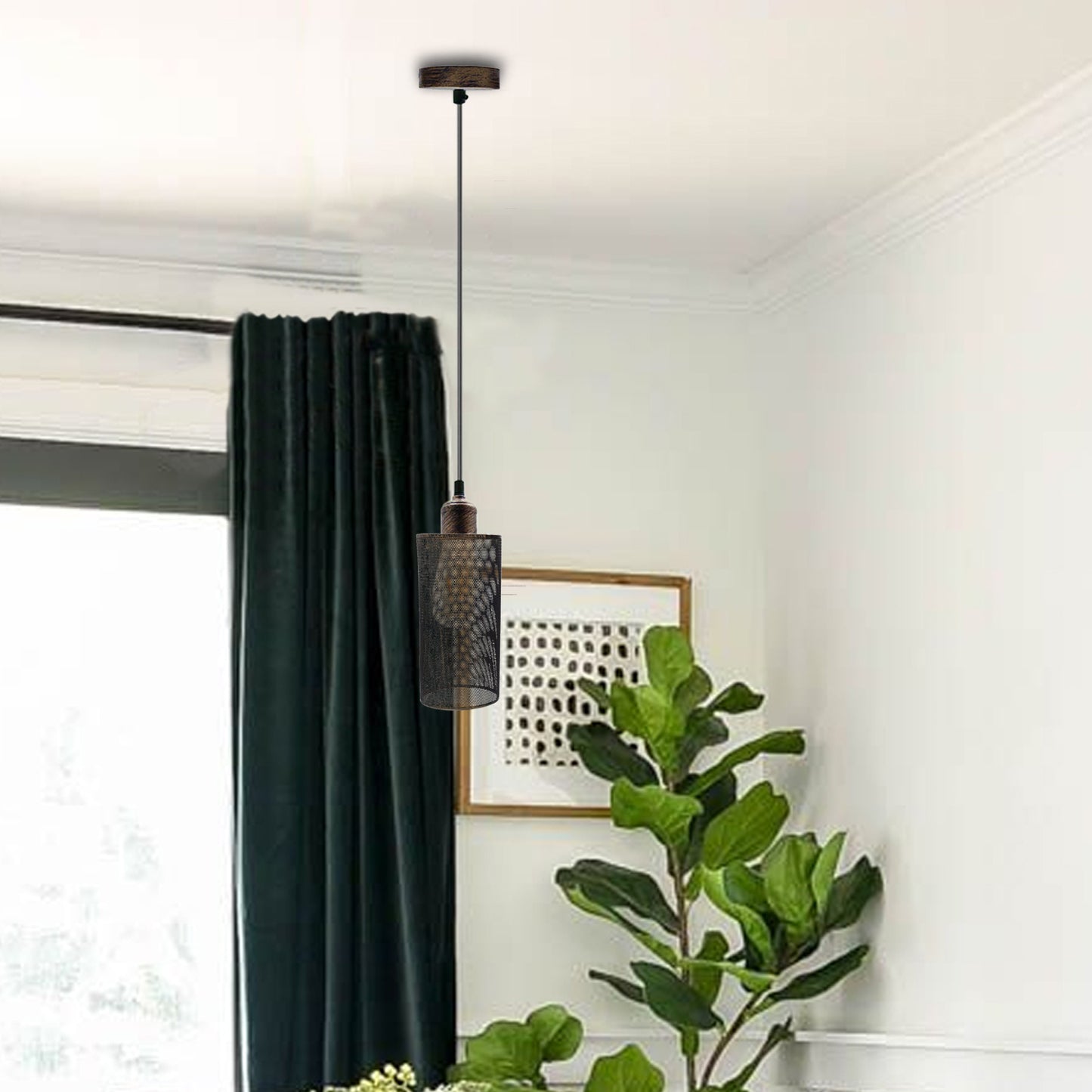 Modern Retro Drum Cylinder Hanging Ceiling Pendant Light