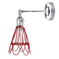 Industrial E27 Wall Lamp Nordic Water Lilly Shaped Wrought Metal Guard Creative Wall Light Red~2552