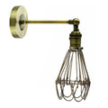 Industrial E27 Wall Lamp Nordic Water Lilly Shaped Wrought Metal Guard Creative Wall Light Brushed Brass~2550
