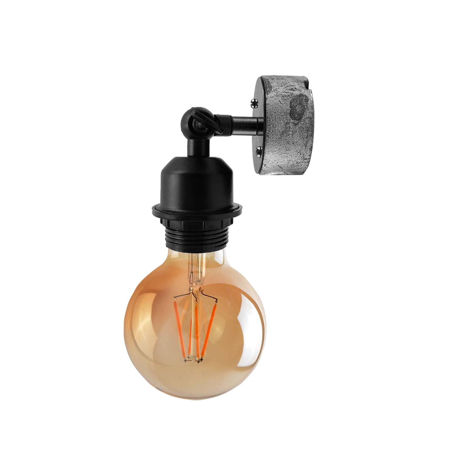 industrial Adjustable Ceiling Lamp Wall Mounted Light Bulb Holder Black~2548