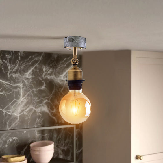 industrial Adjustable Ceiling Lamp Wall Mounted Light Bulb Holder Yellow Brass~2545