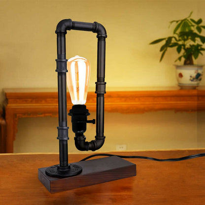 Industrial Rustic Retro Style Pipe Light Steampunk Desk Table Bedroom Lamp Light With Out Shade~2585