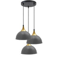 Vintage Industrial 3 Way Grey Metal Lampshade Pendant Light