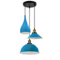 Modern 3 Head Metal Hanging Light Shade Ceiling Pendant Light Blue~2570 - Vintagelite