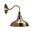 Modern Style High Polished Yellow Brass Wall Sconce with Vintage Retro Industrial Wall Light Shade