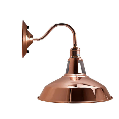 Modern Style High Polished Rose gold Wall Sconce with Vintage Retro Industrial Wall Light Shade