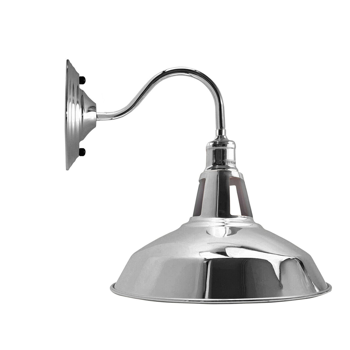 Modern Style High Polished Chrome Wall Sconce with Vintage Retro Industrial Wall Light Shade