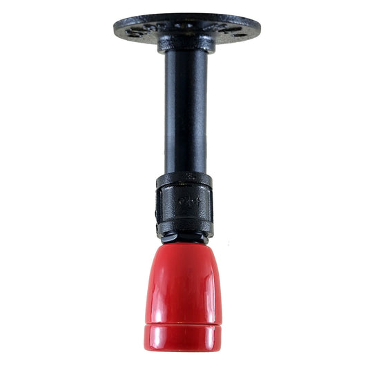 Vintage Industrial E27 Holder Black and Red Ceiling Light Fitting Flush Pipe Vintage Lighting~2621