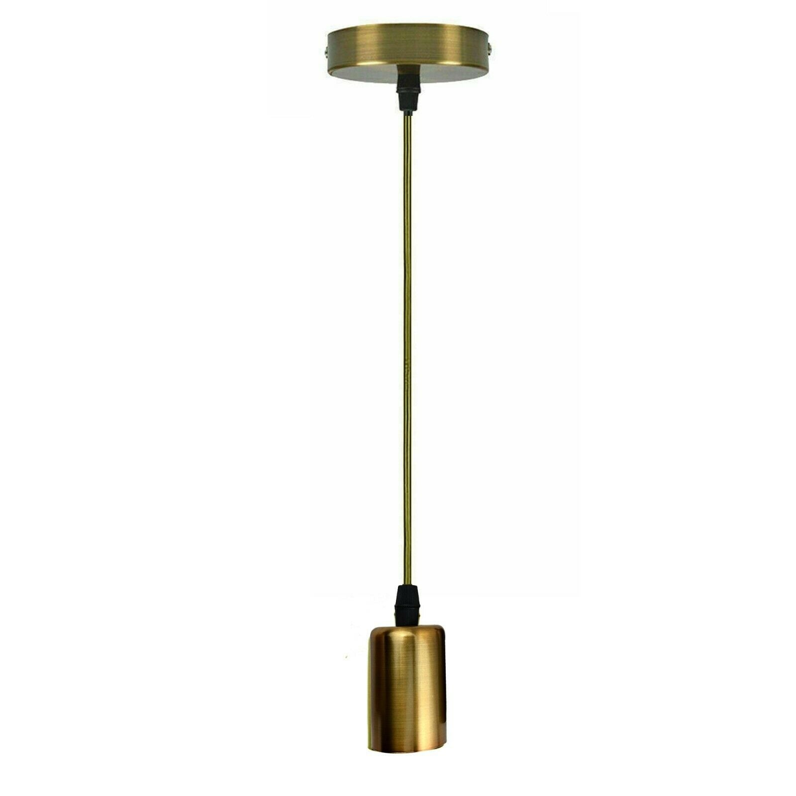 Vintage E27 Base Suspension Pendant Yellow Brass Lamp Holder