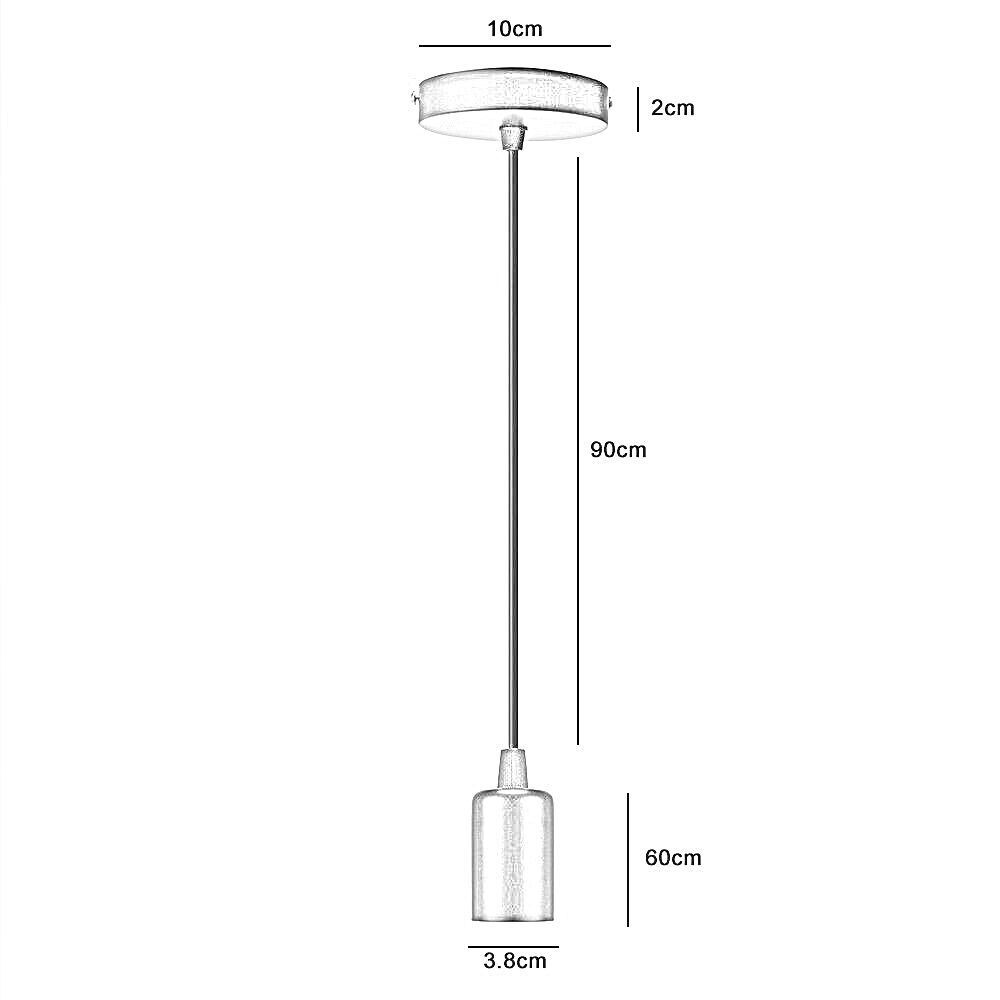  E27 Base Vintage Suspension Pendant Light White Lamp Holder-Size Image