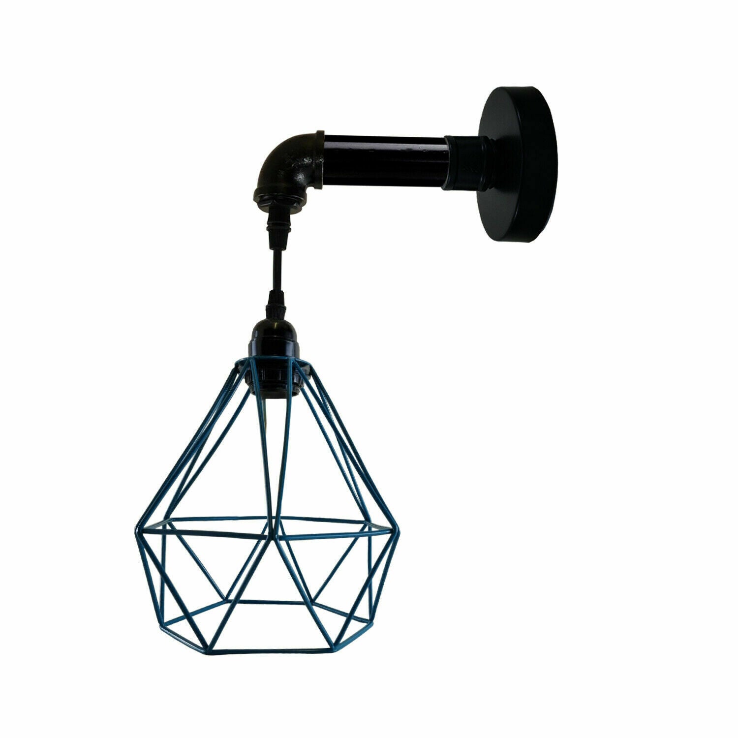Modern Vintage Style Diamond Cage Wall Sconce Retro Pipe Lamp