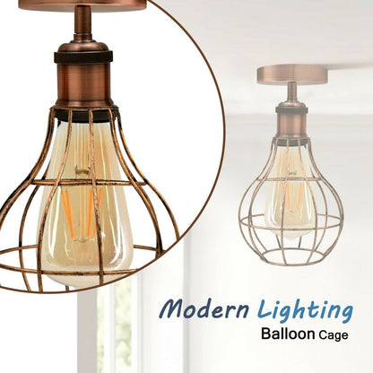 Vintage Retro Industrial Ceiling Light Shade Flush Mount Ceiling Lamp Fittings~2632