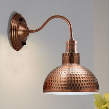 Vintage Industrial copper shaded wall lamp-Application image