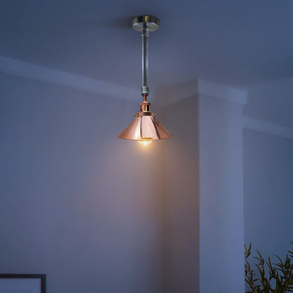 Suspended Vintage Ceiling Pipe Lights Galvanized and Rose Gold - Application Image 4