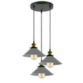 3Head Gray Metal Shade Chandelier Hanging Pendant Light