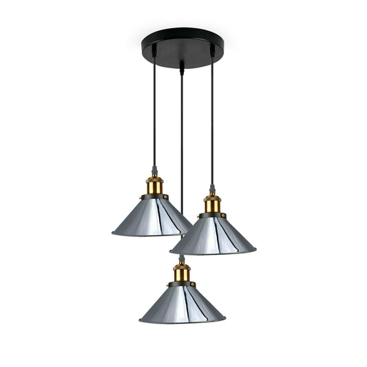 Industrial Vintage Metal Retro Chrome Ceiling Pendant LampShade