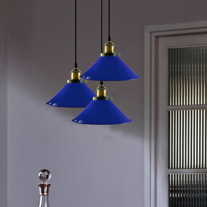 Vintage Retro Navy Blue Chandelier Ceiling Pendant LampShade-Application Image