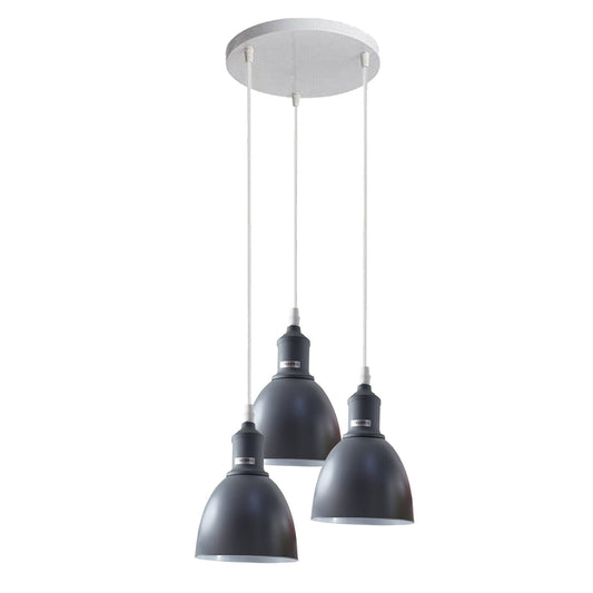 Industrial Modern Retro 3-way Gray Ceiling Pendant Light