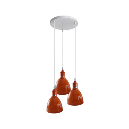 Industrial Modern Retro 3-way Orange Ceiling Pendant Light