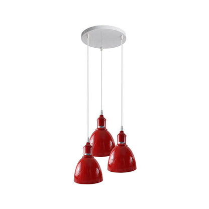 Industrial Modern Retro 3-way Red Cluster Ceiling Pendant Light