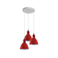 Industrial Modern Retro 3-way Red Cluster Ceiling Pendant Light