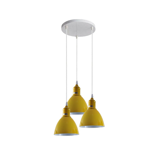 Industrial Modern 3-way Cluster Yellow Ceiling Pendant Light