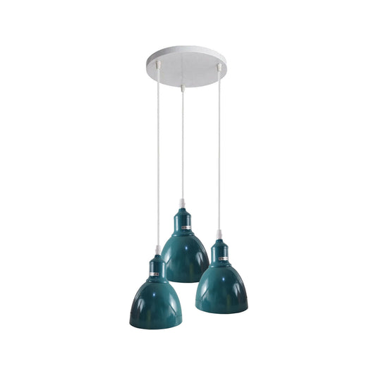  Modern Retro 3-way Cluster Cyan Blue Ceiling Pendant Light