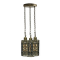 Industrial Retro pendant light 3-way Round ceiling base brushed finished Metal Ceiling Lamp Shade Pendant E27 lamp base for Home Living room Office Kitchen Restaurant.