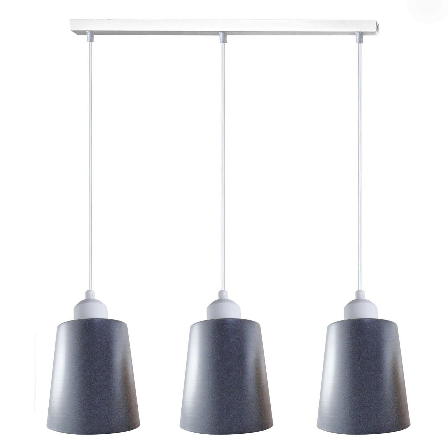 Industrial Modern Retro 3 Way Bell Shape Grey Pendant Light