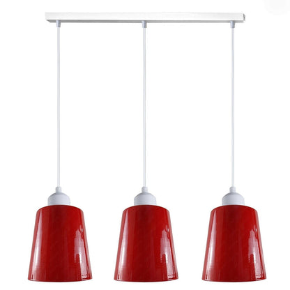 Modern Retro 3 Way Rectangle Bell shape Red Pendant Light