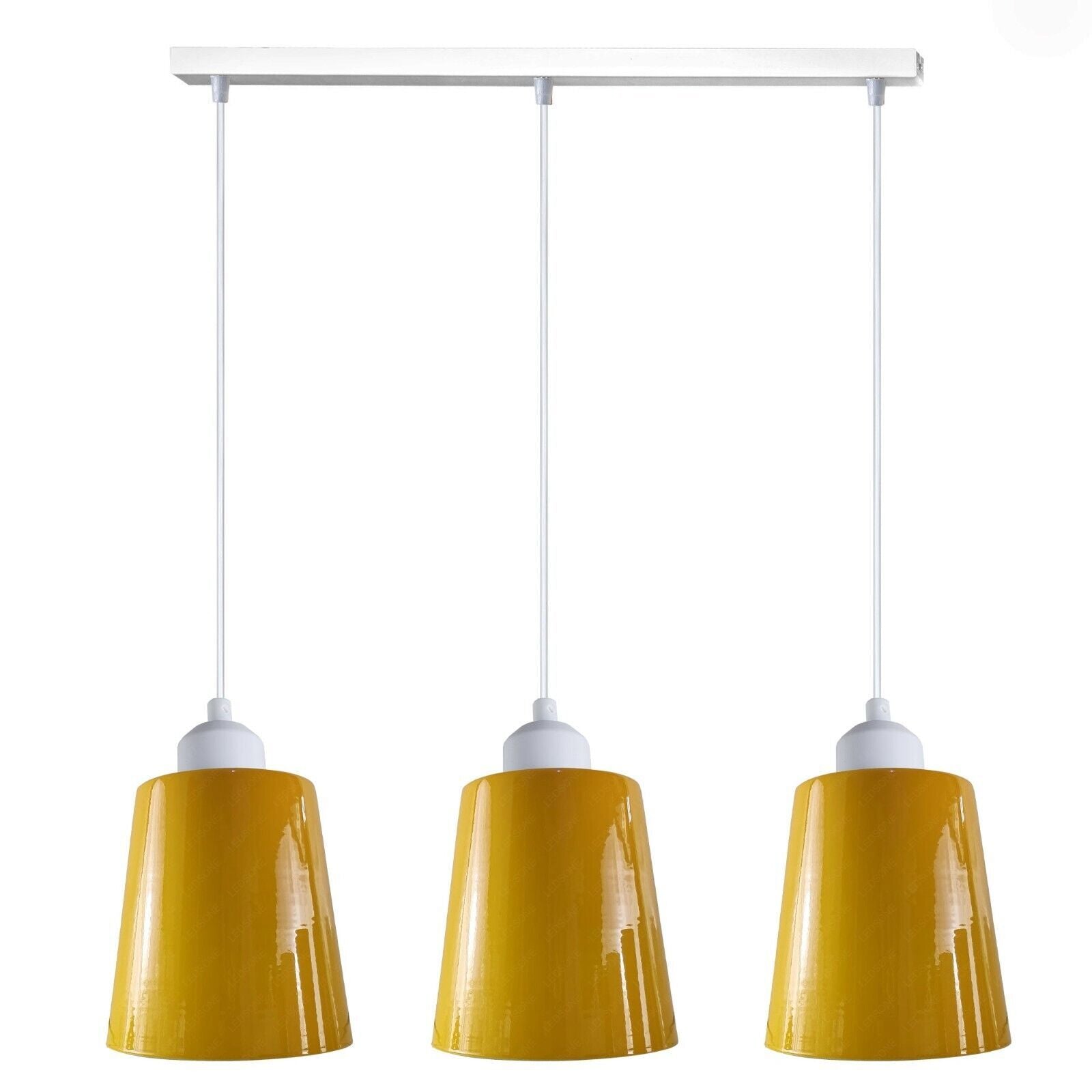 Modern Retro 3 Way Rectangle Bell shape Yellow Pendant Light