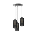 Industrial Retro 3 Way Drum Brushed Silver Cage Pendant Light
