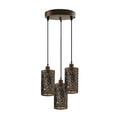 Industrial Retro pendant light 3 way Round ceiling base brushed finished Metal Ceiling Lamp Shade Pendant E27 lamp base for Home Living room Office Kitchen Restaurant