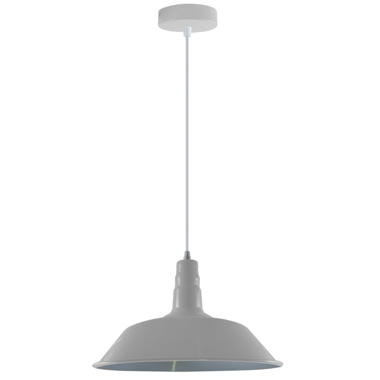 Modern Adjustable Hanging Bowl Grey Pendant Lamp E27 Holder