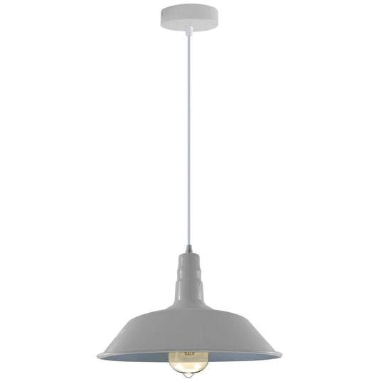 Modern Adjustable Hanging Bowl Grey Pendant Lamp E27 Holder