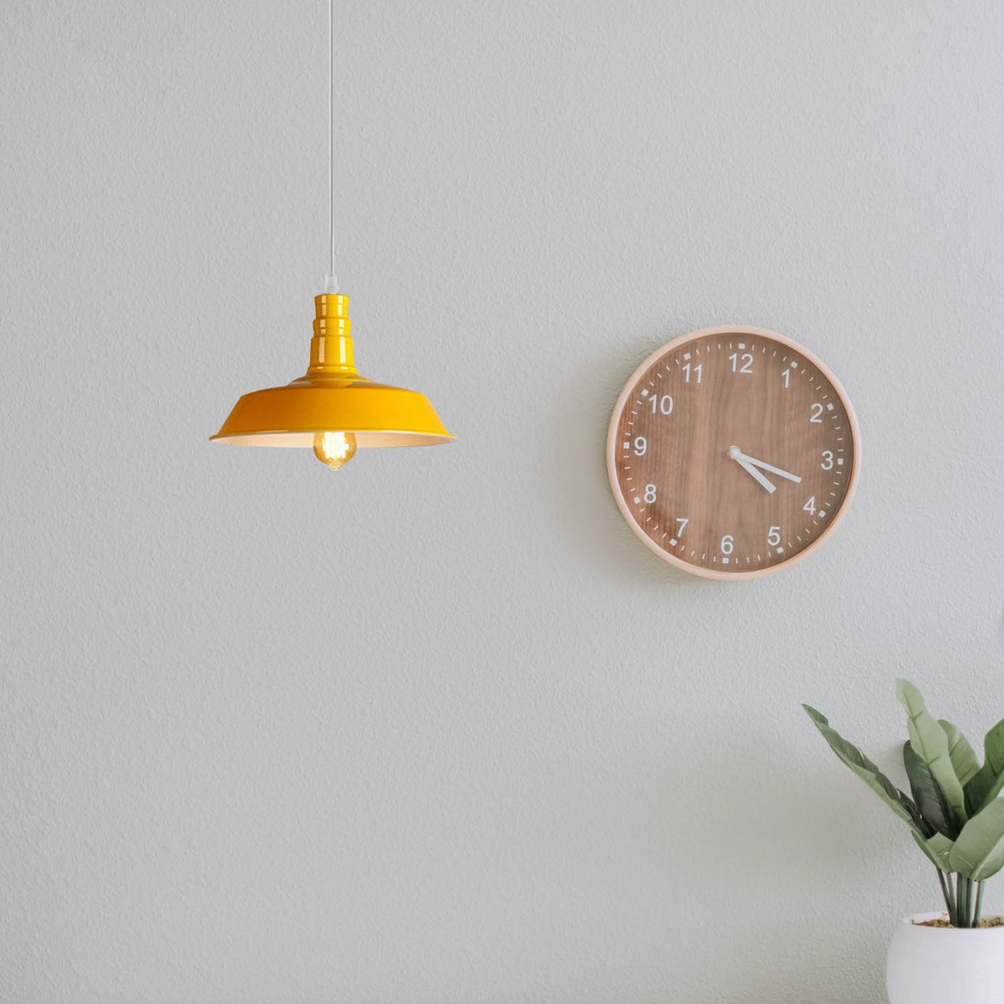 Modern Adjustable Hanging Bowl Yellow Pendant Lamp E27 Holder-Application image