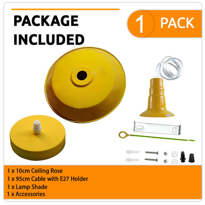 Modern Adjustable Hanging Bowl Yellow Pendant Lamp E27 Holder-Detail image