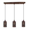 Vintage Retro 3 Way Drum Cylinder Rustic Red Pendant Light