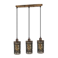 Vintage Retro 3 Way Drum Cylinder Brushed Copper Pendant Light